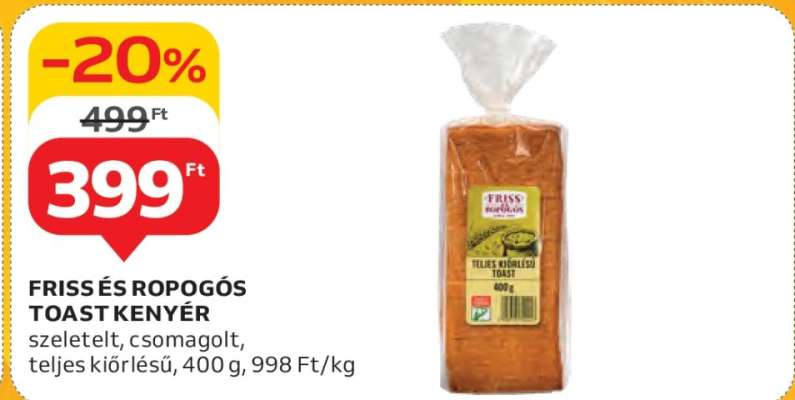 FRISS ÉS ROPOGÓS TOAST KENYÉR