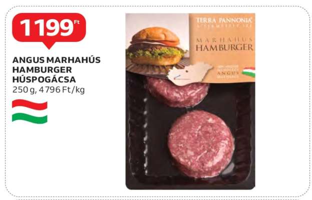 ANGUS MARHAHÚS HAMBURGER HÚSPOGÁCSA