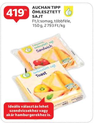 AUCHAN TIPP Ömlesztett Sajt