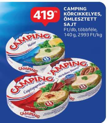 CAMPING KÖRCIKKELYES, ÖMLESZTETT SAJT
