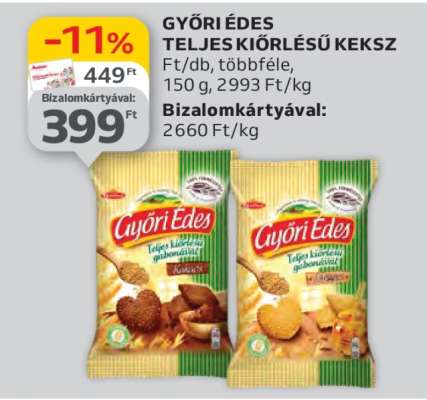 GYŐRI ÉDES TELJES KIŐRLÉSŰ KEKSZ