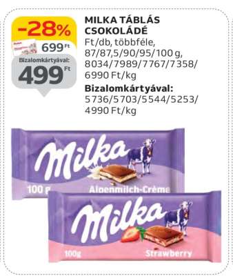 MILKA Táblás csokoládé