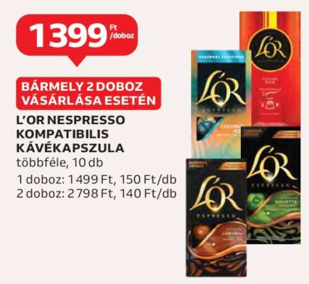 L'OR Nespresso kompatibilis kávékapszula