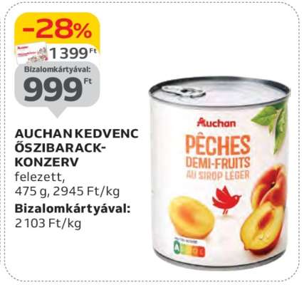 AUCHAN KEDVENC ŐSZIBARACK-KONZERV