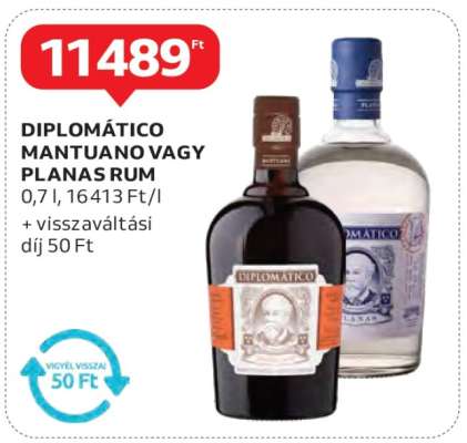 Diplomático Mantuano vagy Planas Rum