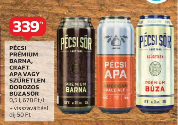 Pécsi Prémium Barna, Craft APA vagy Szűretlen Dobozos Búzasör