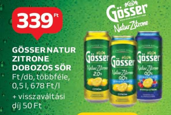 Gösser Natur Zitrone Dobozos Sör