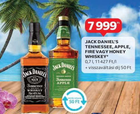 Jack Daniel’s Tennessee, Apple, Fire vagy Honey Whiskey