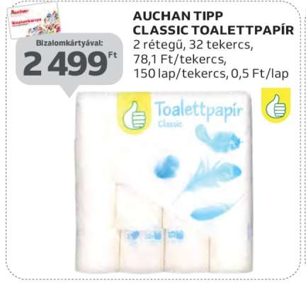 AUCHAN TIPP CLASSIC TOALETTAPÍR