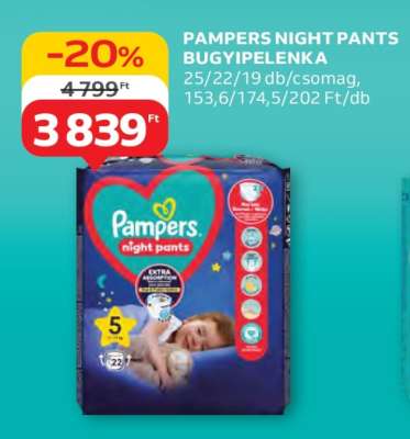 PAMPERS NIGHT PANTS BUGYIPELENKA