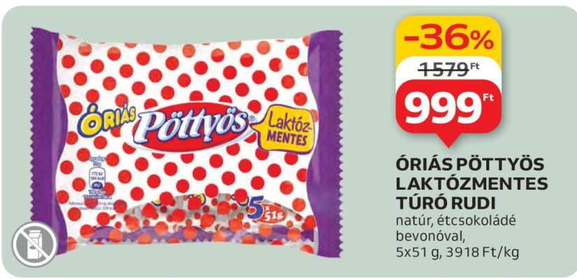 Óriás Pöttyös Laktózmentes Túró Rudi