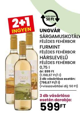 Ungvár Sárgamuskotály, Furmint, Hárslevelű