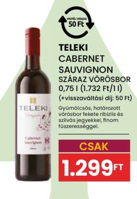 Teleki Cabernet Sauvignon Száraz Vörösbor 0,75 l
