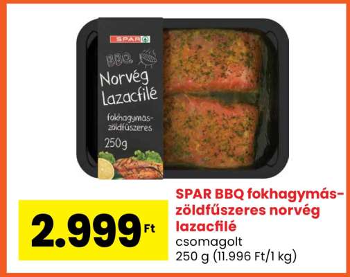 SPAR BBQ fokhagymás-zöldfűszeres norvég lazacfilé