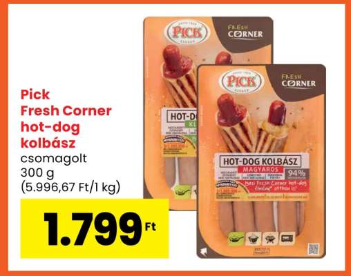 PICK Fresh Corner Hot-Dog Kolbász