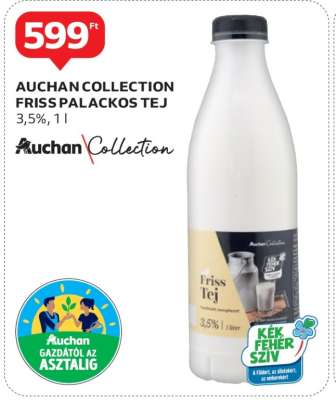 Auchan Collection Friss Palackos Tej