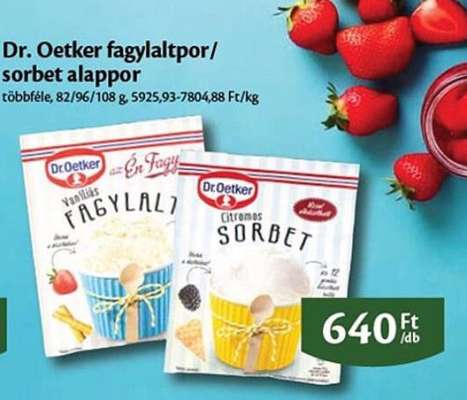 Dr. Oetker fagylaltpor/sorbet alappor