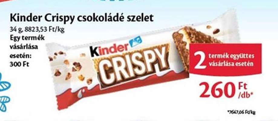 Kinder Crispy csokoládé szelet