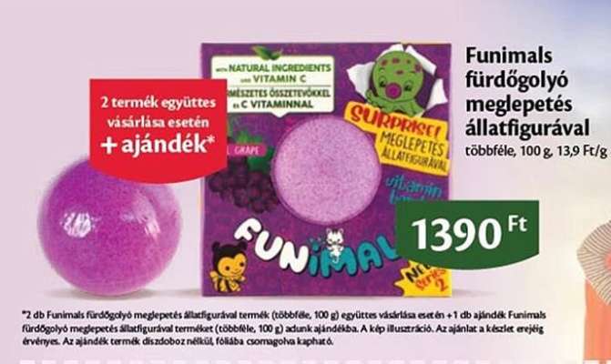 Funimals fürdőgolyó meglepetés állatfigurával
