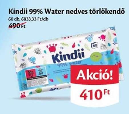 Kindii 99% Water nedves törlőkendő