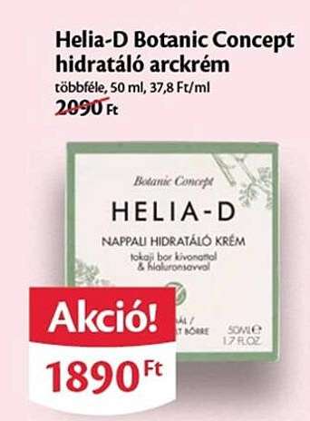 Helia-D Botanic Concept hidratáló arckrém