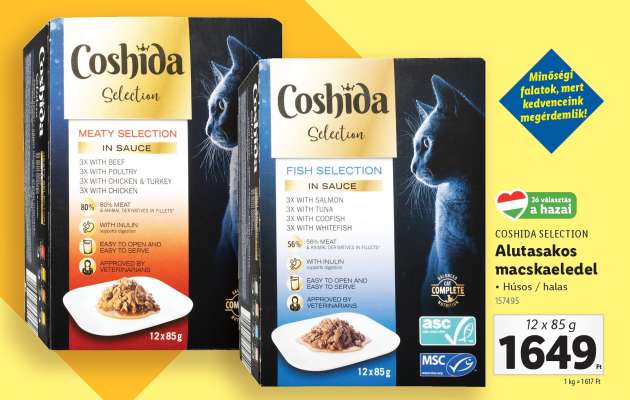 Coshida Selection Alutasakos macskaeledel