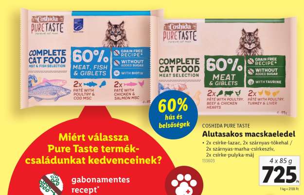 Coshida Pure Taste Alutasakos macskaeledel