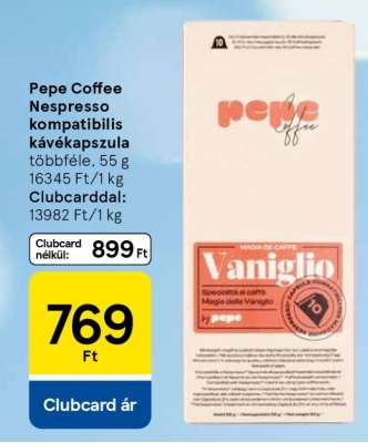 Pepe Coffee Nespresso kompatibilis kávékapszula