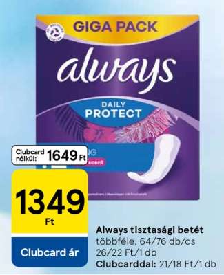 Always tisztasági betét