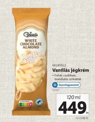GELATELLI Vaníliás jégkrém
