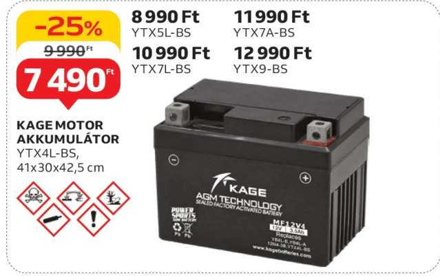 KAGE MOTOR AKKUMULÁTOR YTX4L-BS
