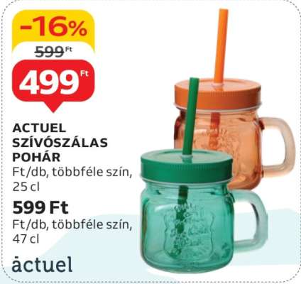ACTUEL SZÍVÓSZÁLAS POHÁR