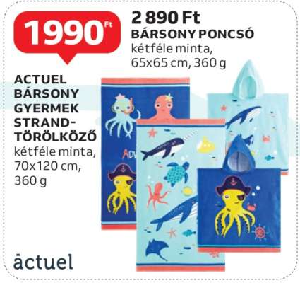 ACTUEL bársony gyermek strandtörölköző