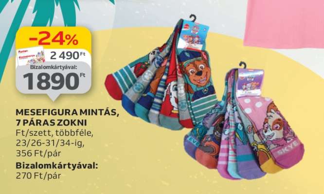 Mesefigura mintás, 7 páras zokni
