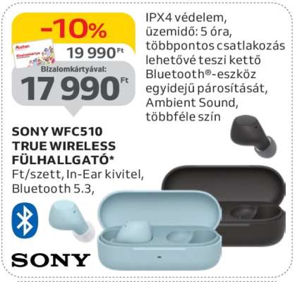 SONY WFC510 TRUE WIRELESS FÜLHALLGATÓ