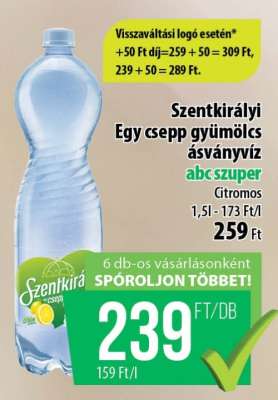 SZENTKIRÁLYI﻿﻿ Egy Csepp Gyümölcs ásványvíz