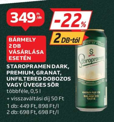 Staropramen Dark, Premium, Granat, Unfiltered
