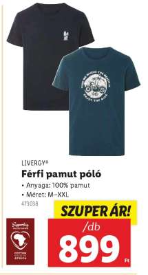 LIVERGY® Férfi pamut póló