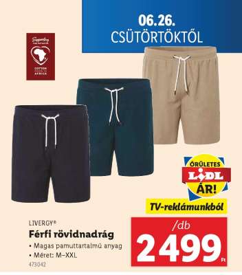 LIVERGY® Férfi rövidnadrág