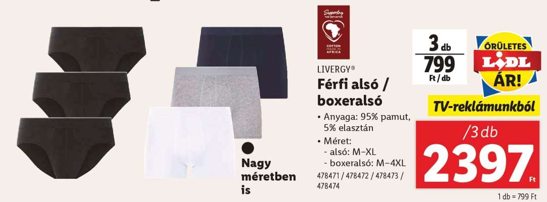 LIVERGY® Férfi alsó / boxeralsó