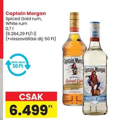 Captain Morgan Spiced Gold rum, White rum
