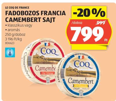 LE COQ DE FRANCE FADOBOZOS FRANCIA CAMEMBERT SAJT