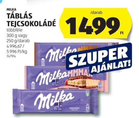Milka táblás tejcsokoládé