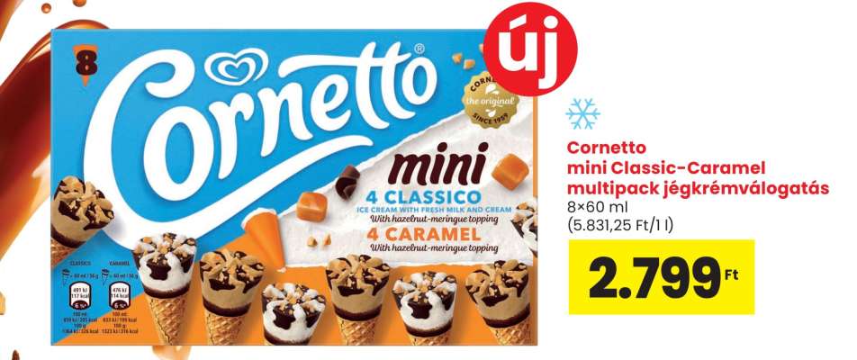 Cornetto mini Classic-Caramel multipack jégkrémválogatás