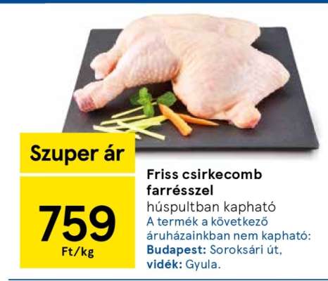 Friss csirkecomb farrésszel