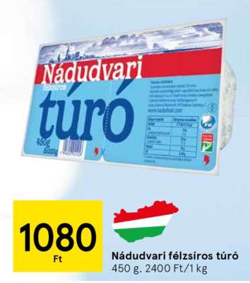Nádudvari félzsíros túró