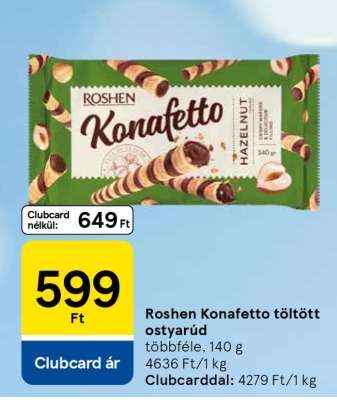 Roshen Konafetto töltött ostyarúd