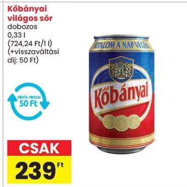 KŐBÁNYAI Világos sör*