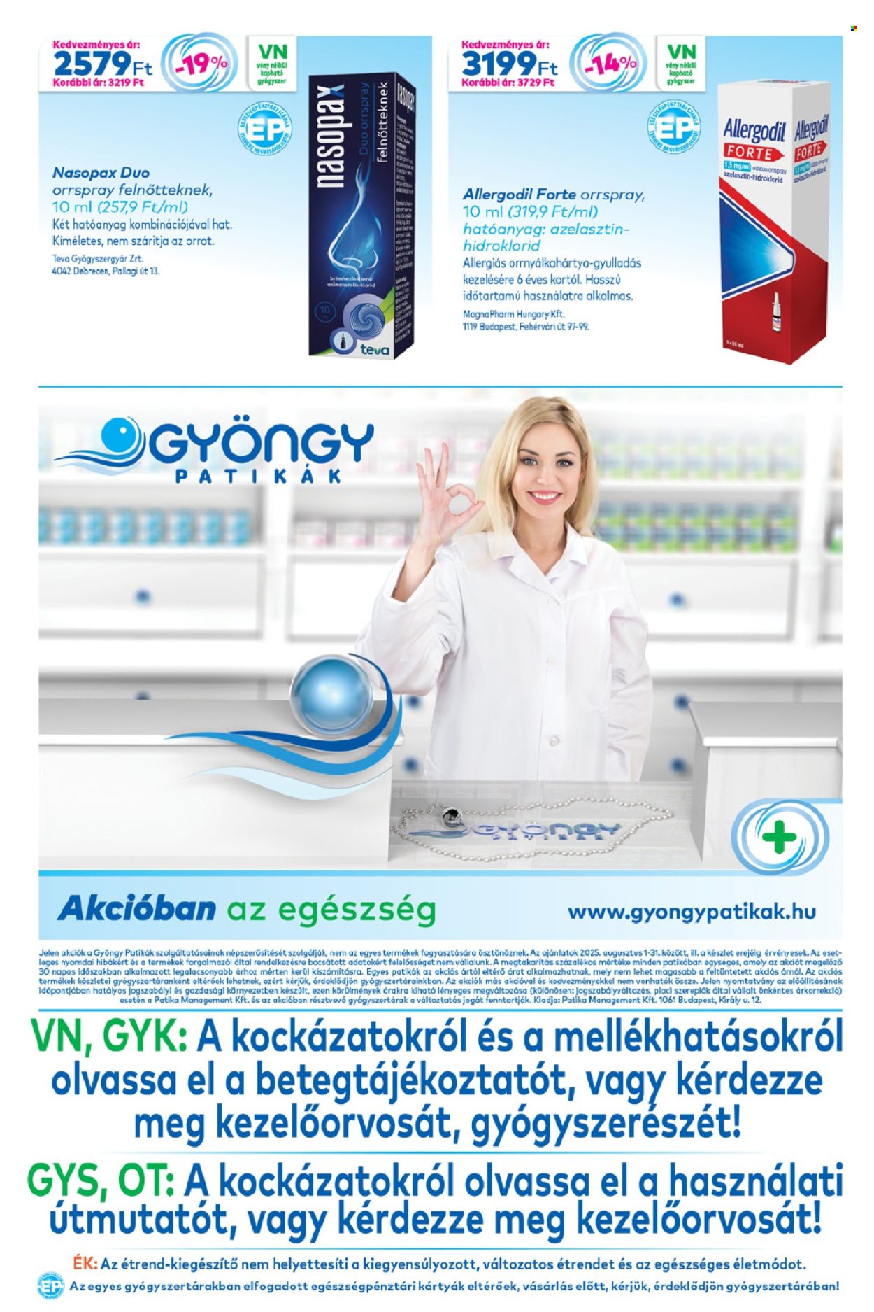 Gyöngy Patikák akciós újságok - 2025.08.01 - 2025.08.31. Oldal 20