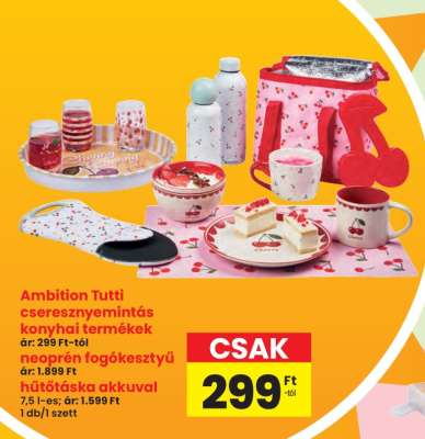 Ambition Tutti cseresznye mintás konyhai termékek